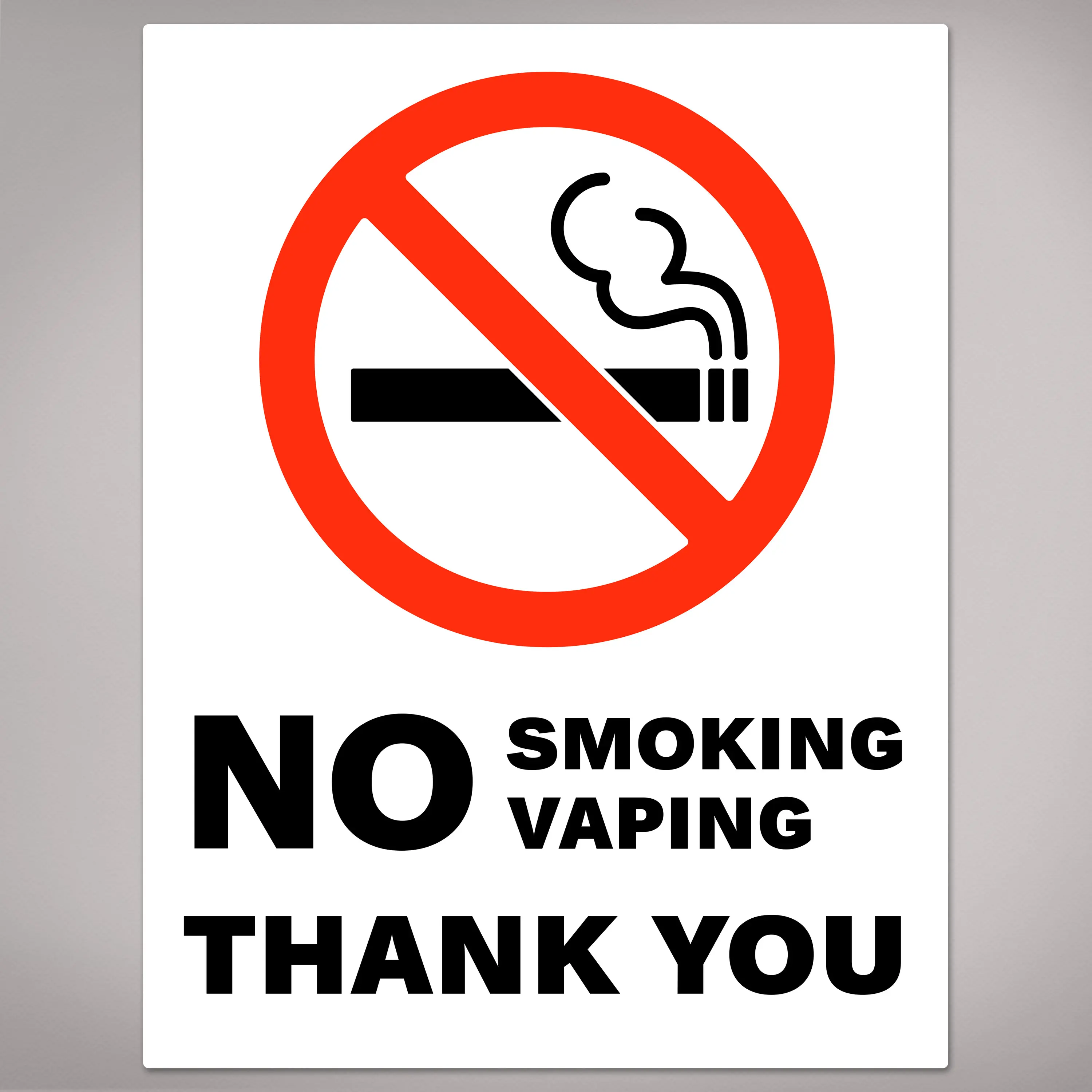 Avery No Smoking/Vaping Thank You Sign Label Stickers, Waterproof, UV Resistant, Preprinted, 11" x 8.5", 2 Stickers