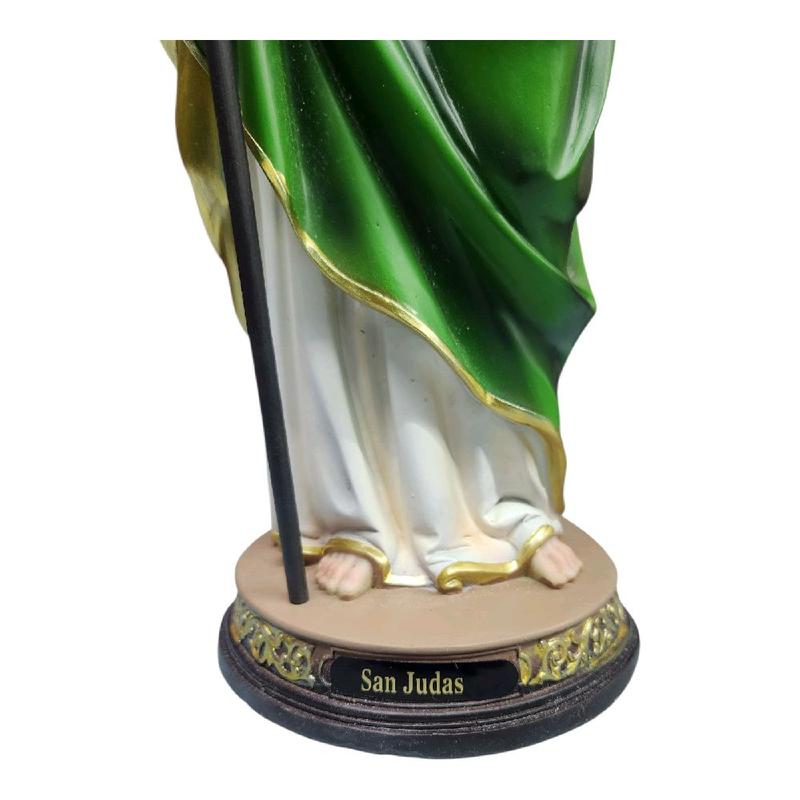 San Judas 20" Inches Tall Classic Brand New Statue with Green and Gold Accents Saint Jude Patron Saint Religious Decor