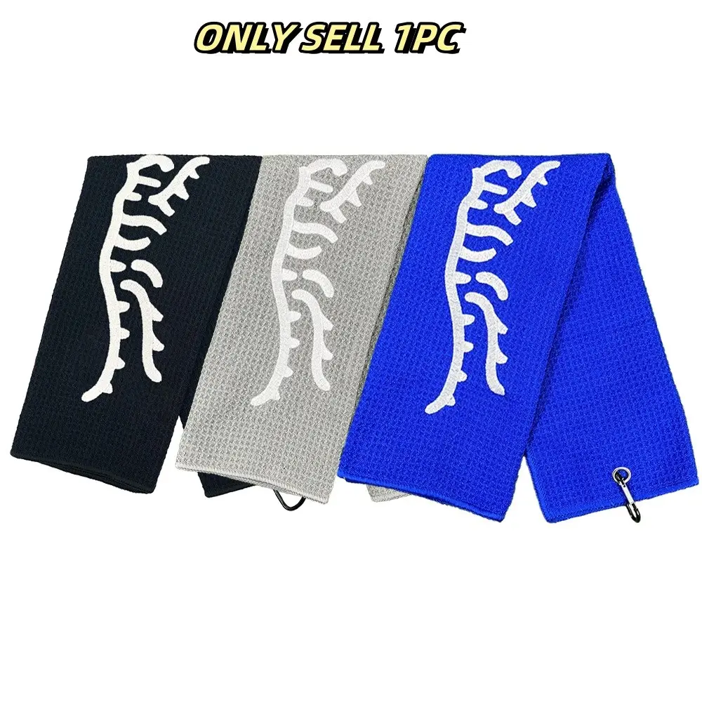 Tiger Embroidered Golf Towel, Ultra-Fine Fiber & Nylon Material, Soft Waffle Texture, Mountain Buckle Design, Perfect Gift for Golfers, Golf Accessory, Golf Gear, Golf Supply