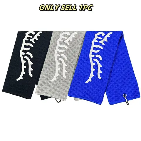 Tiger Embroidered Golf Towel, Ultra-Fine Fiber & Nylon Material, Soft Waffle Texture, Mountain Buckle Design, Perfect Gift for Golfers, Golf Accessory, Golf Gear, Golf Item