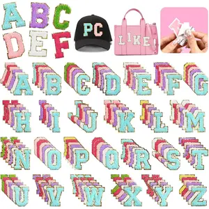156Pcs Letter Patches, Self Varsity Letter Patches, Colorful Embroidered Trimmed Iron on Letters Preppy Felt Letters Alphabet Patches for Clothing DIY Repairing