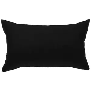 Unique Bargains Farmhouse Lumbar Throw Pillow Covers Set Decorative Rectangle Cushion Covers Pillowcases for Sofa Bedroom Car Chair 12x20 Inch 30x50 cm, Black