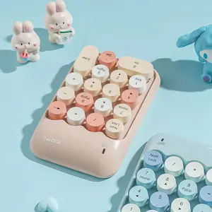 Mofii Wireless Numeric Keypad, USB Connection, Milk Tea Color, Compact & Portable, Ideal for Office & Financial Input, Universal for Desktop & Laptop (Battery Not Included)
