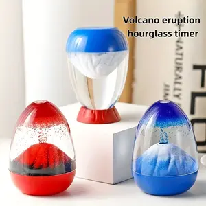 2pcs/1pcs Volcanic Eruption Hourglass Timer Liquid Water Drop Oil Ornaments - Glass Desktop Decor with Dynamic Lava Flow & Eruption Effects