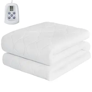 Heated Mattress Pad – Quilted Electric Bed Warmer with 12 Heat Settings, 10‑Hour Auto Shut‑Off, Machine Washable,White