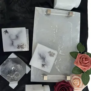 Decorative Tray and Coasters Set for Tableware