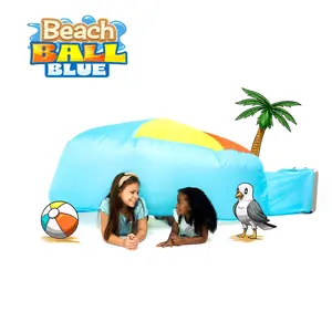 The Original Patented AirFort - Build A Fort in 30 Seconds, Inflatable Fort for Kids, Play Tent for 3-12 years, A Playhouse Where Imagination Runs Wild, Fan not included (Beach Ball Blue)