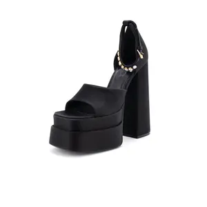 Pre-owned Versace Women's Medusa Aevitas Platform Sandals Satin with Crystals by Rebag