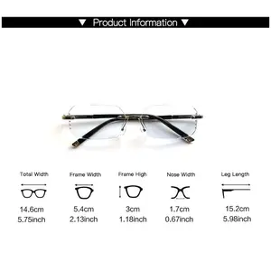 1pc Blue Clear Lens Frameless Glasses for Women And Men - Y2K Rectangle Frame, Eyewear, Perfect Parties Everyday Fashion Decorative