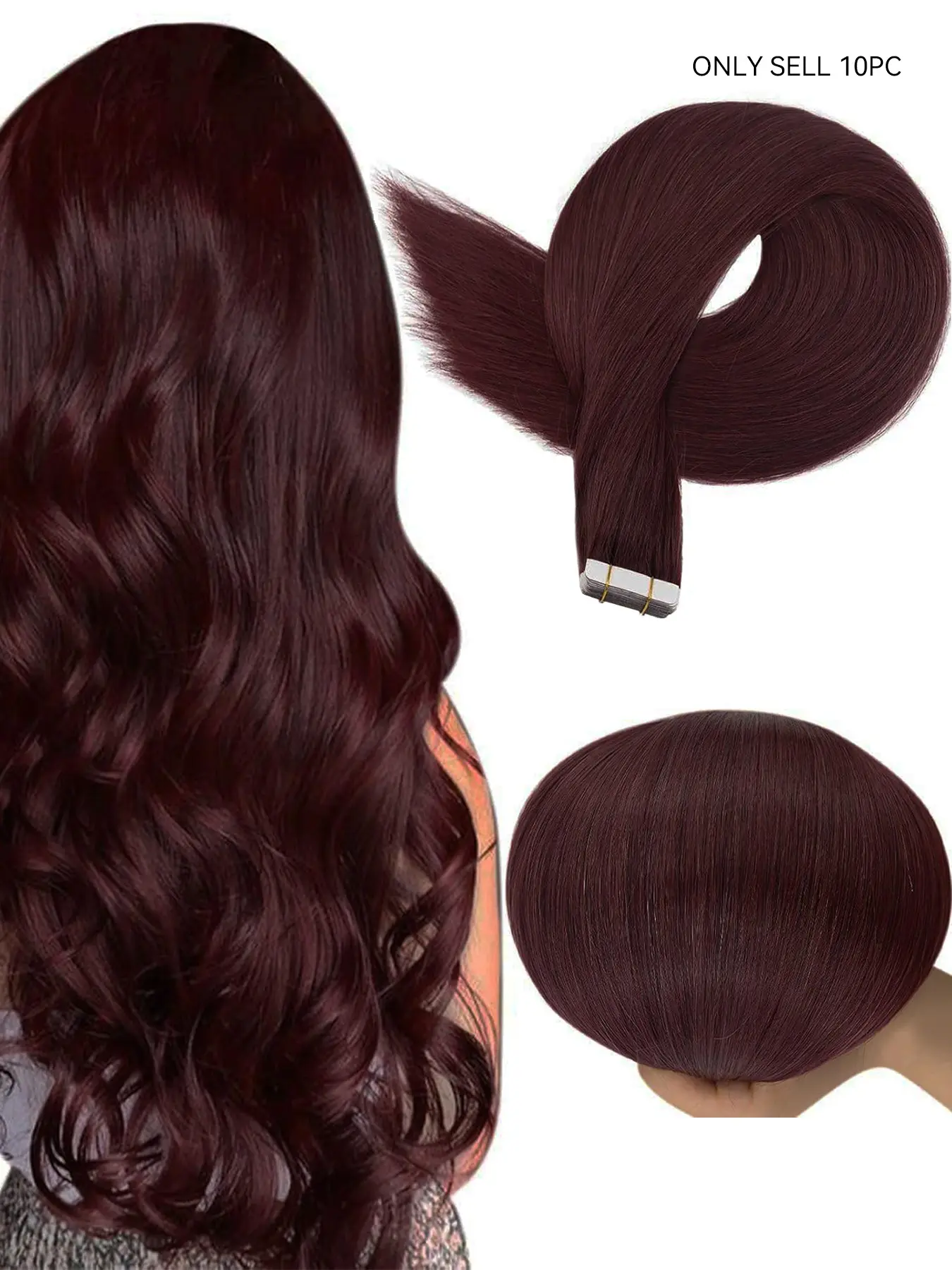 Film Hair Extensions, Straight Seamless Clip-In, Flexible Film Clips, Synthetic Hairpieces, Save Time, Easy to Wear Anywhere, Most Eye-Catching Option