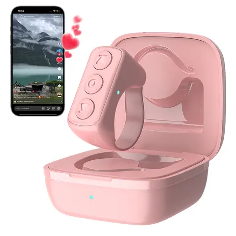ZOZVO Scrolling Ring for TikTok, Wireless Remote Control Page Turner for iPhone Android, Phone Video Scroller, Page Turner for Kindle App, Camera Shutter Remote for Selfies, Short Videos, E-Books SummerWins