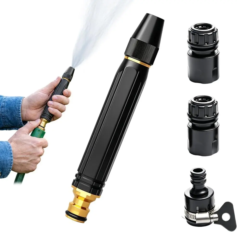 Heavy Duty Adjustable Twist Nozzle Home High Pressure Car Wash Water Gun, 2026 New Heavy High Pressure Washer Gun, Adjustable Booster High-Pressure Car Washing Water Nozzle for Outdoor Cleaning, Watering Plants and Car Washing