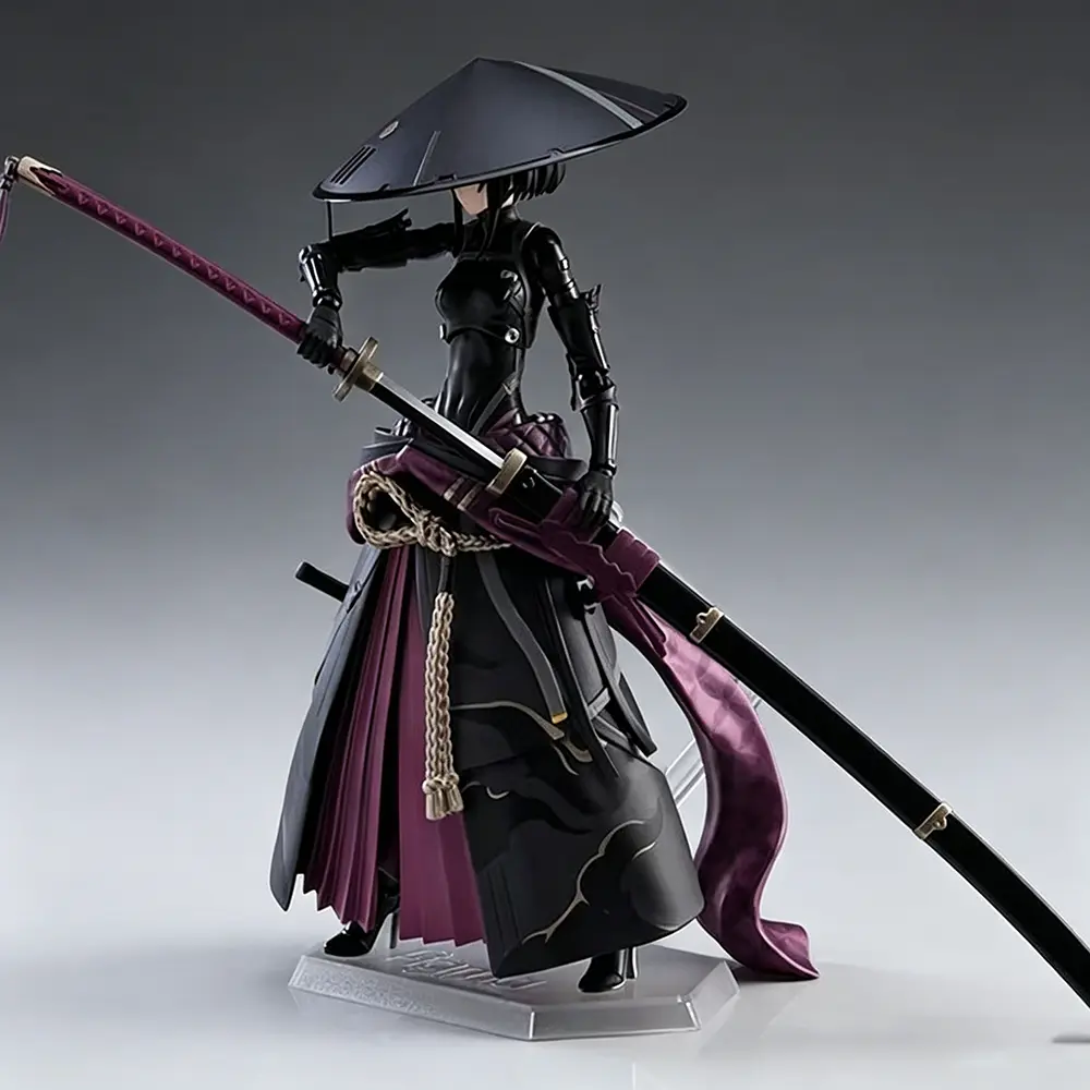 Figma #549 Ronin Anime Design Action Figure - 15cm/5.9in Fully Articulated PVC Wandering Samurai Android Girl Model, with Interchangeable Faces, Weapons, Boxed Collectible Gift for Anime Fans
