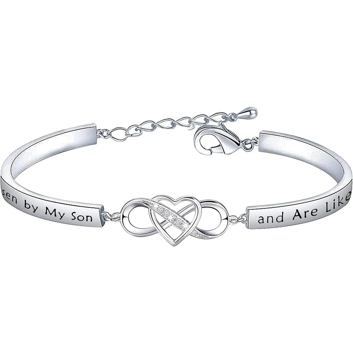 Adjustable Cuff Bangle for Daughter-in-Law, Sentimental Gift with Inspirational Engraved 'Like A Daughter to Me' Message, Bracelet Jewelry, Engraved Message, Synthetic, Exquisite Bracelet, One Size