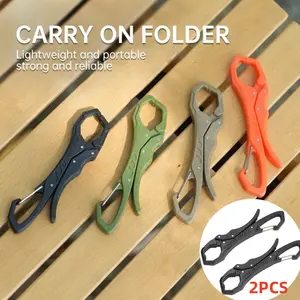 2PCS outdoor mini portable storage clip, portable multi-functional keychain fish mouth clip, work glove storage device, large opening storage clip for mountain climbing, hiking and camping, can hang various accessories, waist hook anti-loss clip