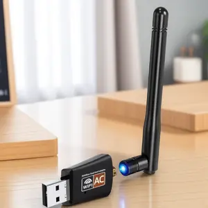 AC600 Dual-Band USB WiFi Adapter for PC Laptop, 2.4G/5GHz with Antenna, Compatible with Windows and Mac