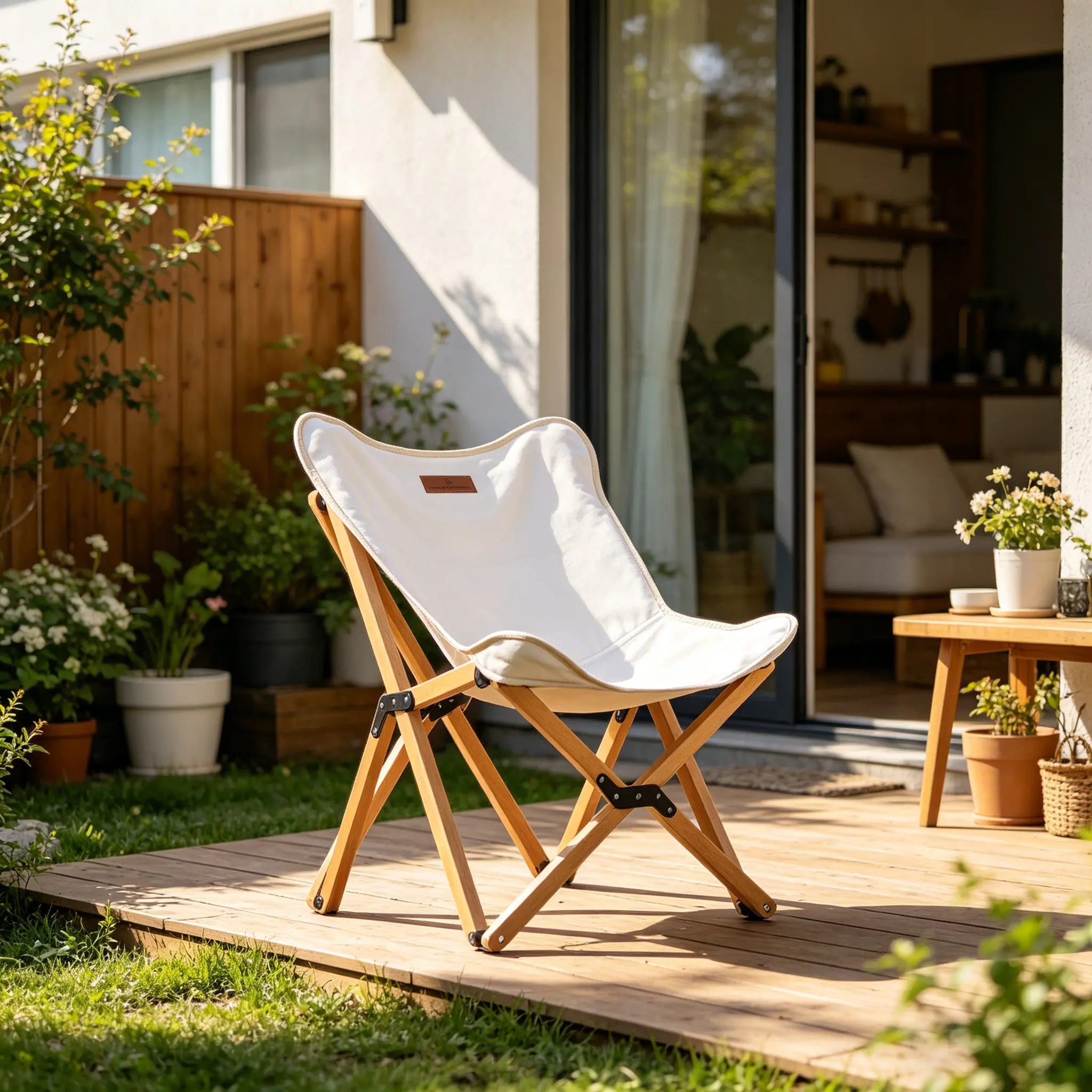 Portable Chair, Outdoor Butterfly Chair, Beech Wood Chair With Back pocket, Foldable Portable Chairs For Outdoors Fishing, Hiking, Backpacking, Picnic, Beach, Travel