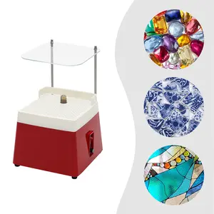 CNCEST 65W Stained Glass Grinder with Automatic Water Feed, 4200RPM Grinding Machine for Glass & Ceramics, 6.5 Inch Worktable with Splash Guard, 110V Art Craft Tool