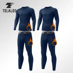 2 Set Mens Thermal Underwear Fleece Lined Long Johns 4 Pcs Base Layer Shirts Pant for Cold Winter Weather Menswear Socks Crewneck Motocross   tiktok shop store   heat tech