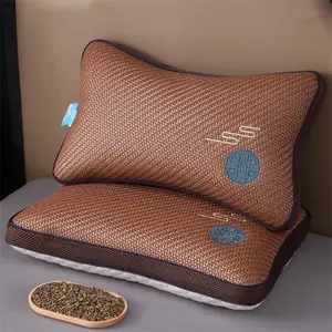 PE Rattan cool-feeling buckwheat pillow, adult home bread pillow, summer hard pillow, neck protection pillow, breathable, anti-slip, cool but not cold