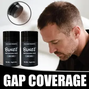 BUNEE Hair Fiber  Business Travel Set 2pc - 30-Second Application, 24H Hold. Fills Thinning Areas, Wind/Sweat-Resistant. for Men & Women. Black & Dark Brown, 15g