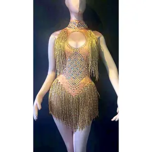 Show leotard Gold with breast shadow