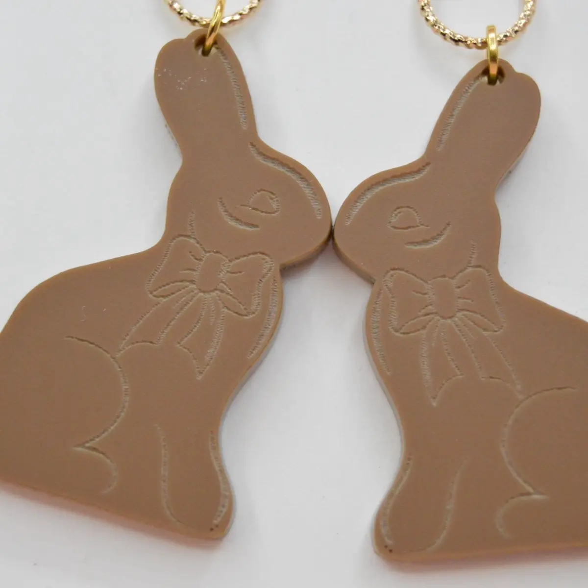 Chocolate Bunny Acrylic Earrings