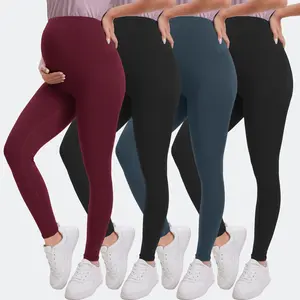4 Pack Women's Maternity Leggings Over The Belly High Waisted Yoga Workout Pregnancy Pants Activewear for Women