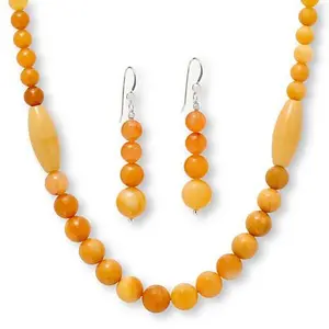 Mine Finds by Jay King Honey Butterscotch Chalcedony Quartz  Necklace & Earrings Set