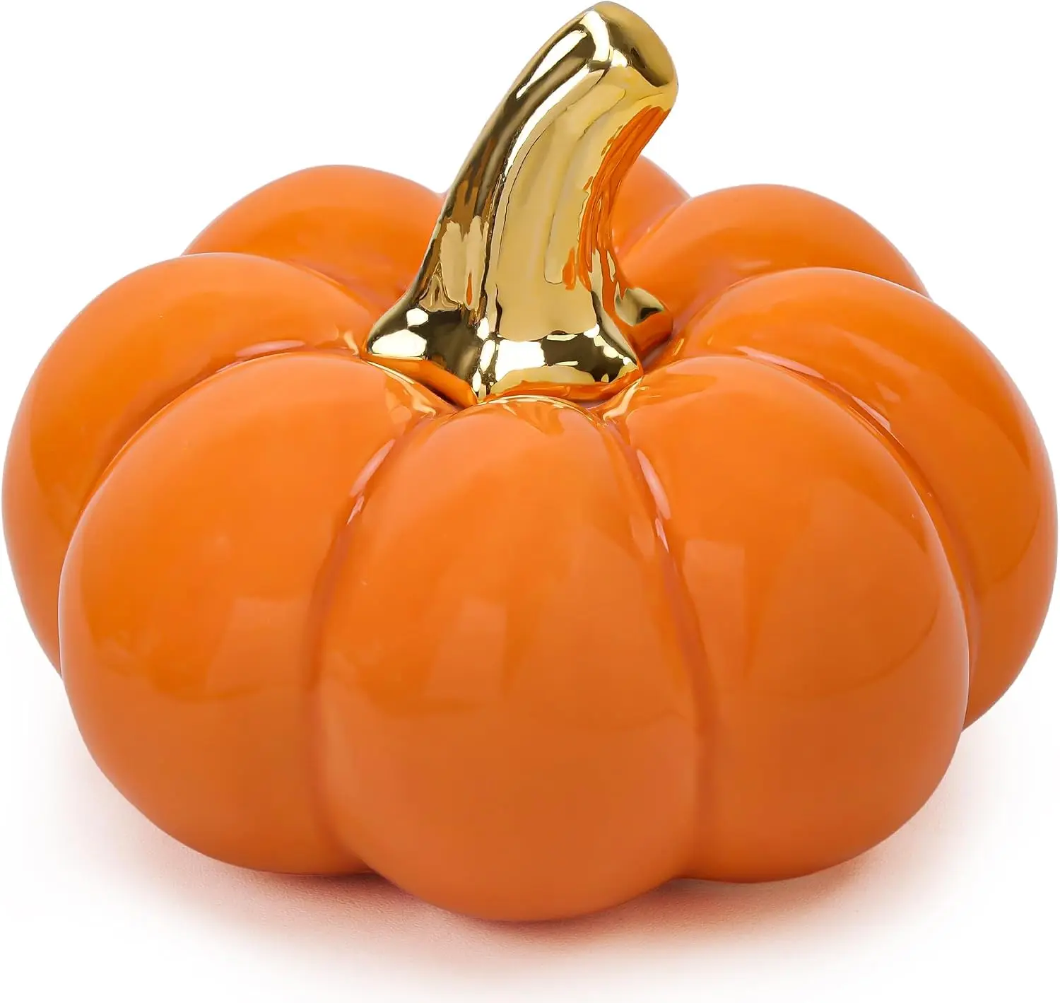 4 Inch Ceramic Pumpkins Fall Decor, Three Diffrent Colors, Smooth Glossy Halloween Thanksgiving Table Decoration