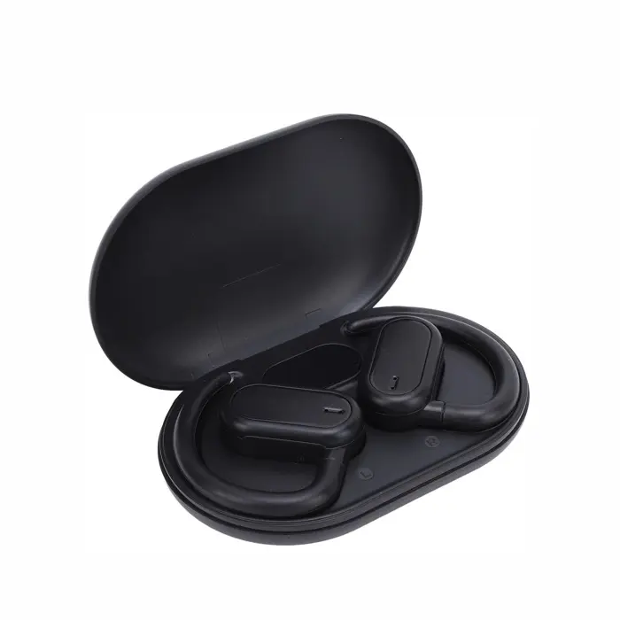 Wireless Earbuds Bluetooth Headphones with Earhooks, Sports In-Ear Headset with Charging Case (Black), Comfortable Long Time Wearing and Waterproof Design