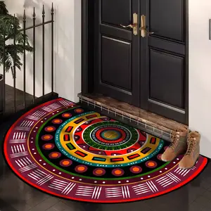 Luxury Vintage Half Round Welcome Mat, Dustproof Entrance Rug, Absorbent, Home Decor, Porch Pad, Front Door Carpet, Home Decor Rugs