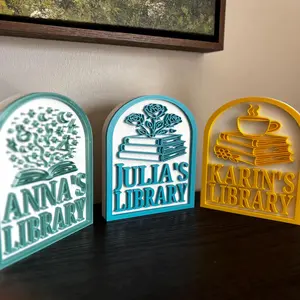 Delay Shipping Personalized Library Sign, Custom Bookshelf Sign for Book Nook, Bookish Decor, Book Lover Gift, Readers Gift