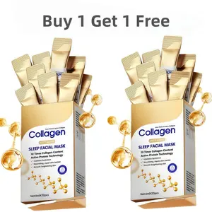 【Buy 1 Get 1 Free】Total:40pcs  Collagen Sleep Mask, CollagenHydrating Mask,  Night Repair FaceMask, Easy Absorption, Non-Irritating, Unisex,Portable, No Wash Needed