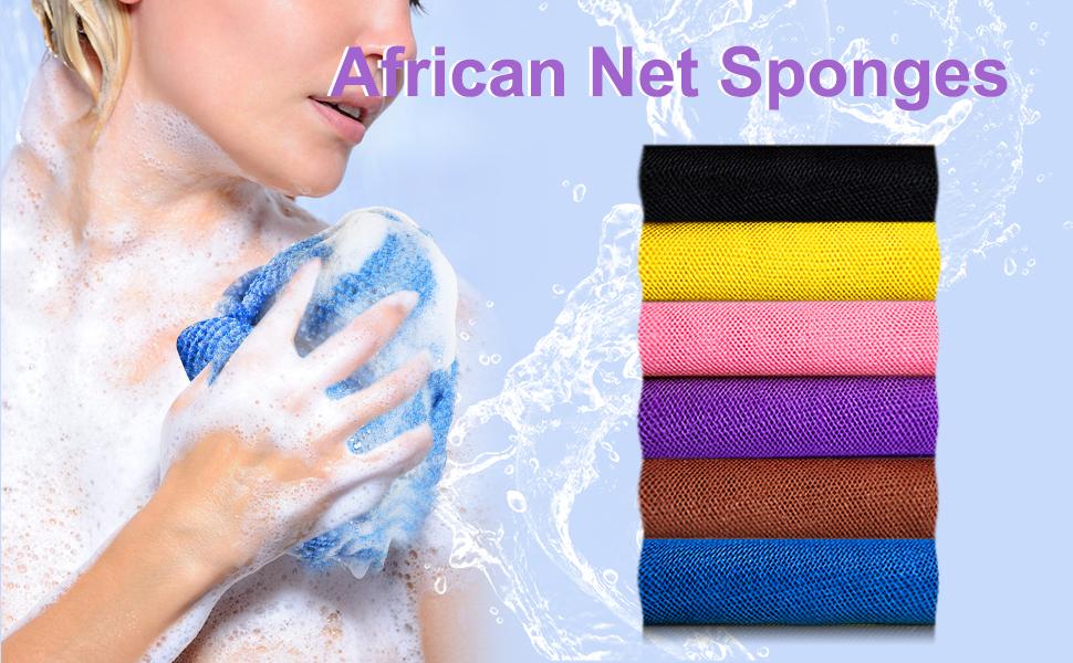 African Net Sponge African Exfoliating Net African Bath Sponge African Scrubbing Long Net Rag African Wash Net Shower Body Scrubber