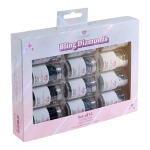 Bling Diamonds - Cool Gray Tones Square (Set of 12)