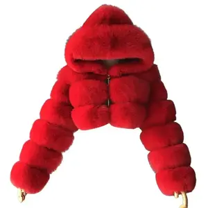 Loose Women Jacket 2025 Fashion Autumn Winter Faux Cropped Coat Fluffy Zip Hooded Warm Short Jacket