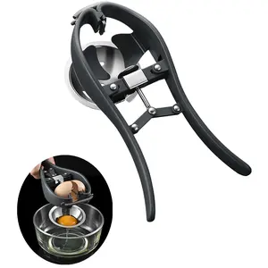 Egg Cracker Egg Separator Tool, Handheld Egg Opener with Egg Yolk White Separator Stainless Steel Eggshell Cutter Automatic Egg Cracking Tool Egg Separator, Creative Kitchen Gadgets