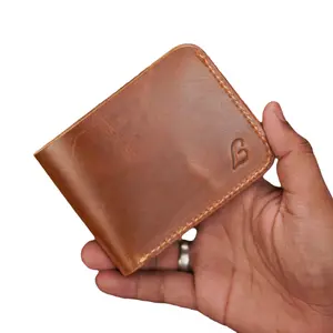 Men’s Handmade Full Grain Leather Wallet Slim wallet  Bifold, Compact and Durable Genuine Leather Card Holder for Everyday Use – Stylish, Fits Front Pocket, Ideal Gift for Him , Tan color
