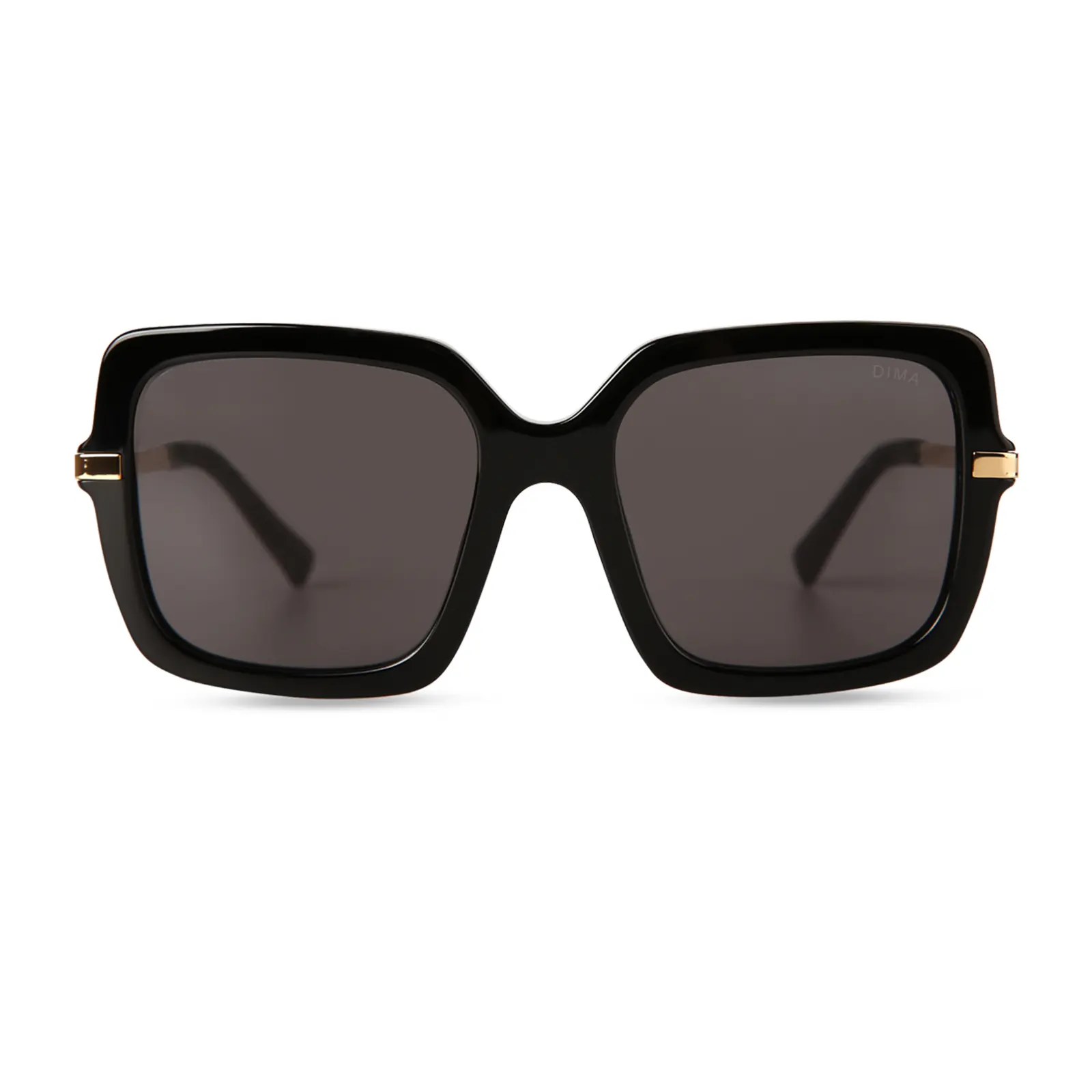 DIMA Deena Retro Rectangular Sunglasses for Men & Women, Lightweight Metal Frame with Gold Accents, High Quality Anti-Glare UV Blocking Lenses, Anti Glare Shades, High Quality Sunglasses, Lightweight Durable Sunglasses