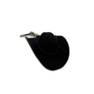 Keychain Cowboy Hat - Black, Keychain Attachment, Adjustable Fit, Single Cowboy Hat Design