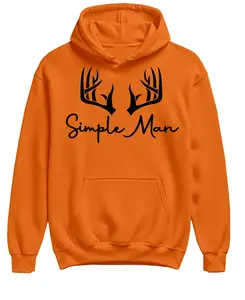 Simple Man Hoodie Deer Design Hunting Mens Unisex Hoodie for Outdoor Adventures Comfortable Fabric Versatile for Hunting Hiking