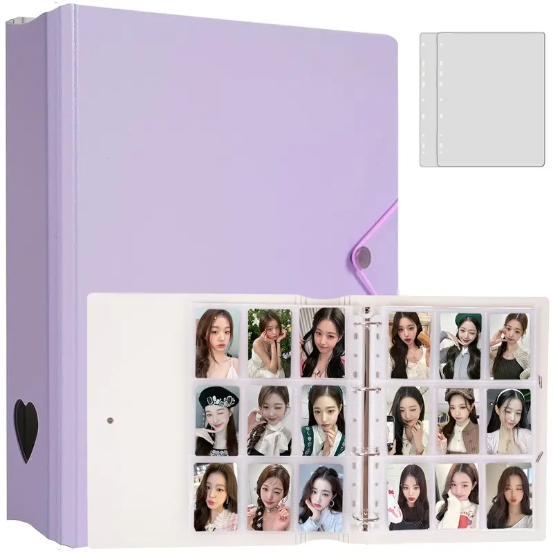 Kpop A4 A5 Minimalist Photocard Binder | 4 or 9 Pocket Single Side Inner Refills and 2 Divider Acid-Free | Kpop Photocard Binder Decor Lightweight