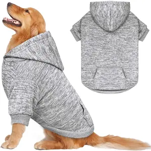Dog Sweaters for Large Dogs,Dog Hoodie Fleece Pet Sweater Soft Clothes Sweatshirt with Pocket Pet Hoodie for Large Dogs(Grey&XL)