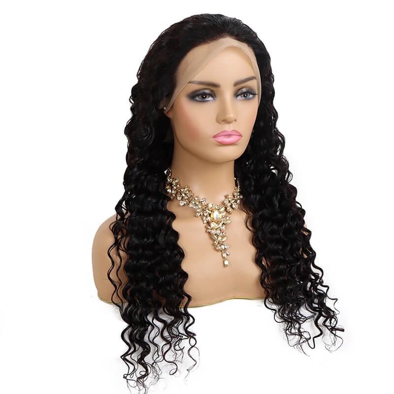 [30" = $119] 13x6 Deep Wave Lace Front Wig Human Hair 180 Density Wet and Wavy 13x4 Lace Frontal Wig Brazilian Human Hair Wigs Pre Plucked  Deep Curly 6x4 Glueless Wig 100% Virgin Human Hair Lace Front Wigs for Women Bling Hair Human Hair Wigs