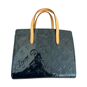 Pre-owned Louis Vuitton BB Catalina Tote Bags Vernis patent leather blue bag authentic with COA