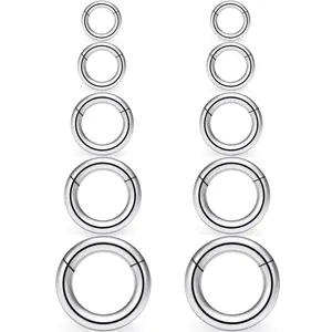6g 8g 12g 14g 16g Hinged Septum Rings Gauges Tunnels Plugs Earrings Stretching Kit Steel Eyebrow Lip Belly Ring Cliker Helix Tragus Daith Rook Stretcher