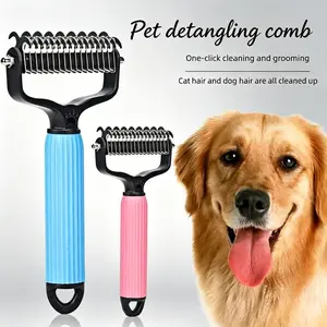 Double-Sided Cat & Dog Deshedding Dematting Comb - Undercoat Rake Grooming Tool, Matted Fur Remover for Long-Haired Pets, Grooming Accessories (Mid-Year Sale, Restock, DFYD, Deals for You Day Summerwins), Deshedding Tool