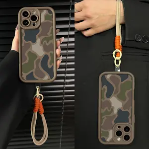 Cute camouflage pattern TPU phone case suitable for iPhone 17Pro Max Air 16 15Plus 14 13 12 11 XR XS S25 S24 S23 S22 anti drop and shockproof phone case, suitable for girls as gifts-ZQ32