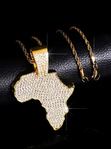 African Map Pendant Necklace, Unisex Design, High-Quality Material, Perfect for Festivals & Parties, Ideal Gift for Friends